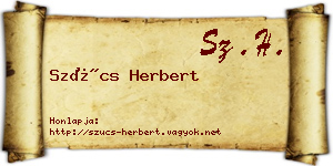 Szűcs Herbert névjegykártya