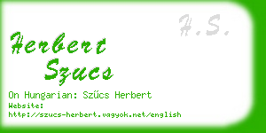 herbert szucs business card