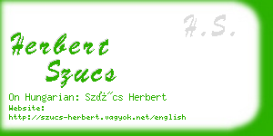 herbert szucs business card